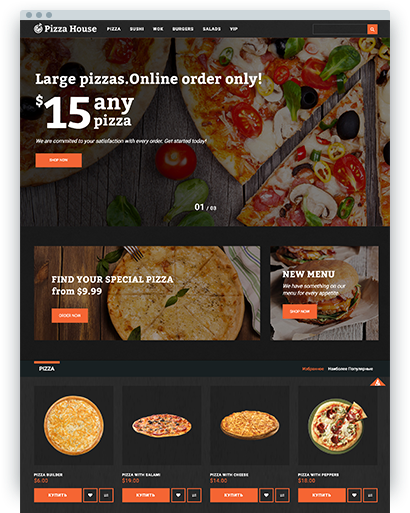Fooder - Pizza Restaurant With Online Ordering System OpenCart Template