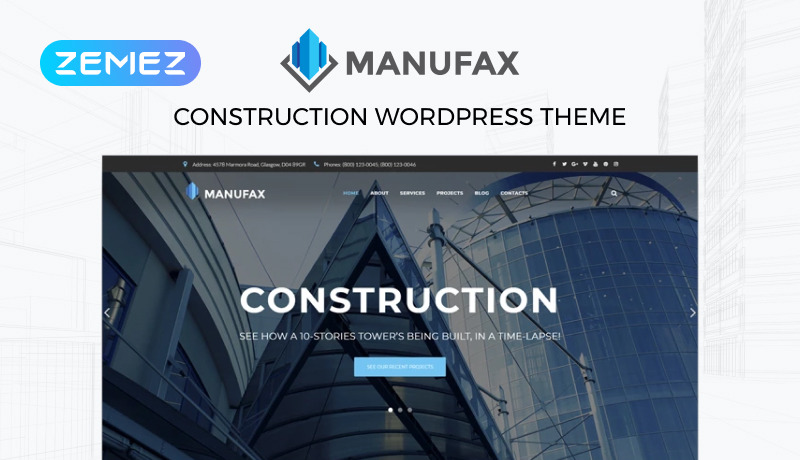 Manufax - Construction Multipurpose Creative Elementor WordPress Theme