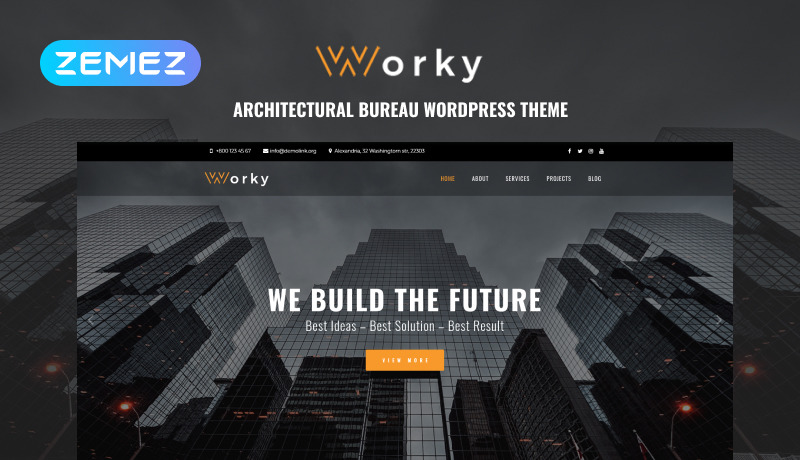 Worky - Architectural Bureau Multipurpose Modern Elementor WordPress Theme